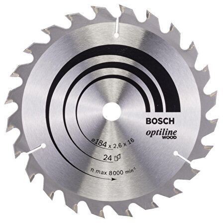 Bosch Optiline Ahşap 184x16mm 24 Diş Daire Testere Bıçağı 2608640817